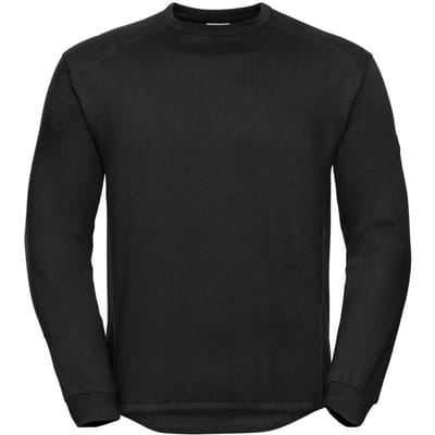 Russell Werkkleding Heren Bemanning Hals Set In Sweatshirt Top (Zwart)