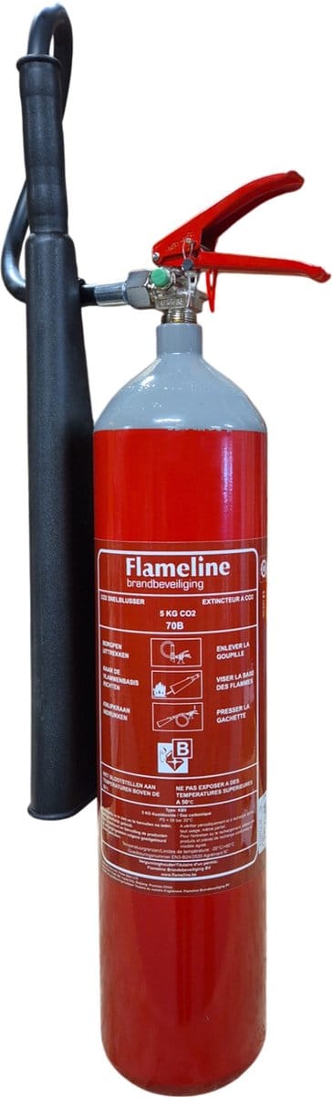 Flameline Benor CO2 brandblusser 5 kg - Belgische markt - brandklasse B - koolzuursneeuw
