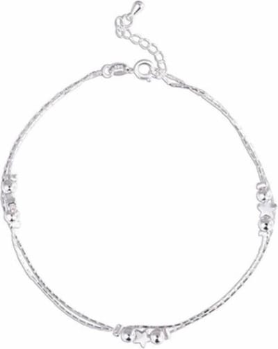 Fako Bijoux® - Enkelbandje - Enkelsieraad - Ster Tussen Balletjes