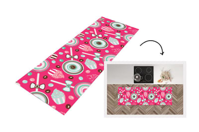 Keukenloper - Loper keuken - Design - Snoep - Candy - Roze - 150x50 cm - Keukenloper vinyl