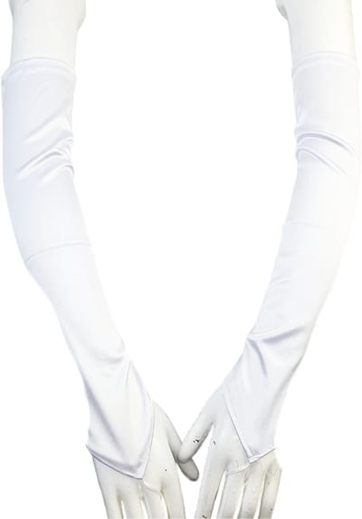 BamBella® Vingerloos satijn handschoenen - One Size - wit
