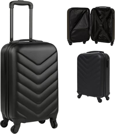 Lomera Handbagage Trolley - Lichtgewicht Koffer - Reiskoffer - Spinner Wielen - 360 Graden Draaiend - ABS Materiaal - Zwart - Cijferslot - Aluminium Trekstang - ABS Handvat - 28 Liter - Handbagage Formaat