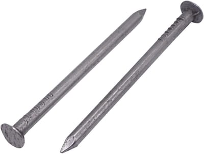 50x Constructienagels Koolstofstaal 3,5 x 60 mm - Platte Kop en Gedeeltelijke Draad