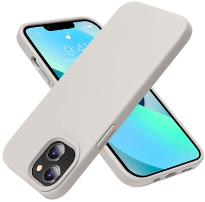 geschikt voor iPhone 14 Plus Hoesje Siliconen - Soft Touch Telefoonhoesje - geschikt voor iPhone 14 Plus Silicone Case met zachte voering - Mobiq Liquid Silicone Case Hoesje geschikt voor iPhone 14 Plus lichtgrijs