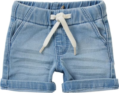Noppies Boys Short Denim Bayport Jongens Broek - Light Blue Wash - Maat 68