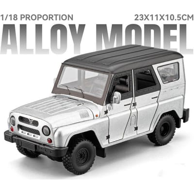 Groot formaat 1:18 Uaz Hunter Dongfeng Mengshi Autamodel Speelgoed Legering Diecast Deuren Openbaar Militaire Voertuigen Modellen Voor Kinderen Cadeaus gray