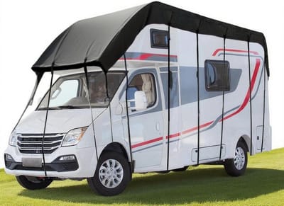 Solidchoice- Caravanhoes Waterdicht - 210D Oxford-stof - UV-bestendig - Eenvoudige bevestiging - Bescherming tegen zon/wind - Onderhoudsvriendelijk - Afdekhoes