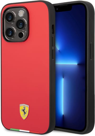 Ferrari Back cover voor iPhone 14 Pro - Rood - Schokabsorberend - Verhoogde cameraring