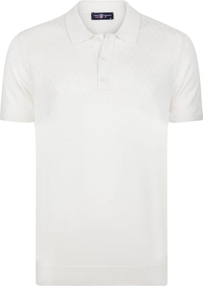 Jimmy Sanders Tricot Polo Shirt Korte Mouwen Heren Ecru - 2Xl
