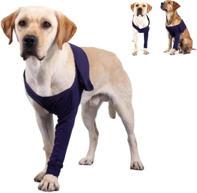 Elleboogbandage Hond - Pootbeschermer Huisdier - Wondbescherming Honden - Ademend en Huidvriendelijk - Maat L 54-68cm - Donkerblauw
