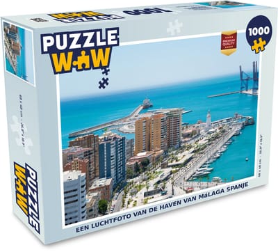 Puzzel Een luchtfoto van de haven van Málaga Spanje - Legpuzzel - Puzzel 1000 stukjes volwassenen