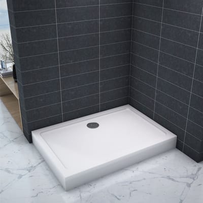 Serie Daisy - Douchebak - Hoog - Wit - 100x70 - Rechthoek - Polystone - Excl. Sifon Daisy