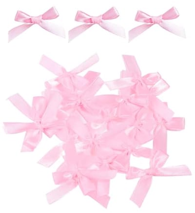 Roze strikken - Mini strikjes - Knutsel decoratie - Met plakband - 50 stuks - Roze