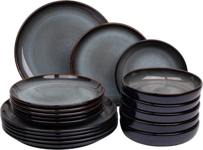 Kade 171 Porto serviesset 18-delig 6 personen - Portugees stoneware blauw met groen