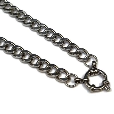 Aramat Jewels | Bedelketting | Zilverkleurige Stainless Steel Bedelketting - 7mm | 40cm |40cm |7mm | Staal | Volwassenen | Verkleurd niet