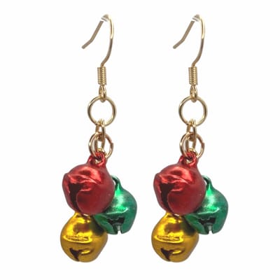 Oorbellen-Kerst- Belletjes-Gekleurd-Goudkleurig-Zilver - Charme Bijoux