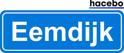 Hacebo - Plaatsnaam Sticker - 29x10 CM - Eemdijk sticker - Verkeersborden sticker - grappige cadeaus - Eemdijk