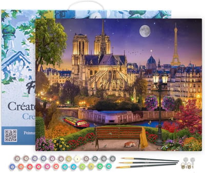 Figured'Art Schilderen op Nummer Volwassenen met lijst - Onze-Lieve-Vrouw onder de Sterrenhemel - Handwerk acrylverf Kit DIY Compleet - 40x50cm Canvas al ingelijst