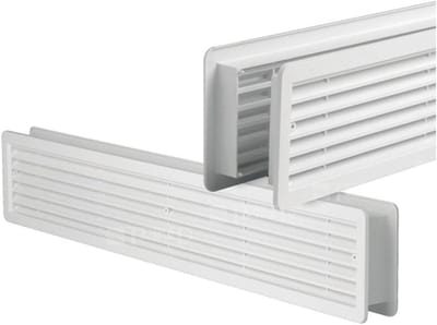Ventilatierooster voor Deur Wit 400 x 130 mm - UV-bestendig en Duurzaam Kunststof