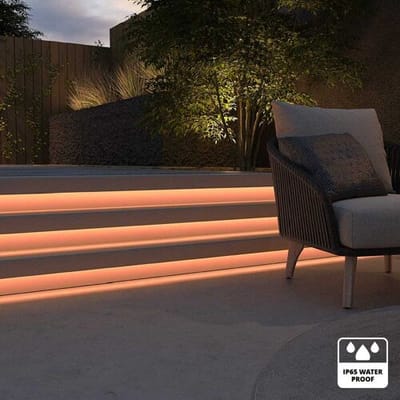 HOFTRONIC Flex60 RGB Dimbare LED Strip 10 meter - 20.000 branduren - Buiten & Binnen - 60 LEDs/m - 80 Watt 2600lm - IP65 waterdicht - Inkortbaar per