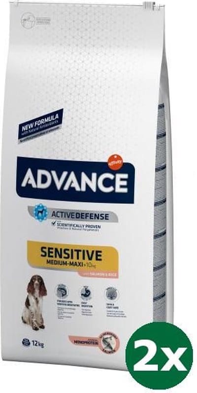 2x12 kg Advance sensitive salmon / rice hondenvoer