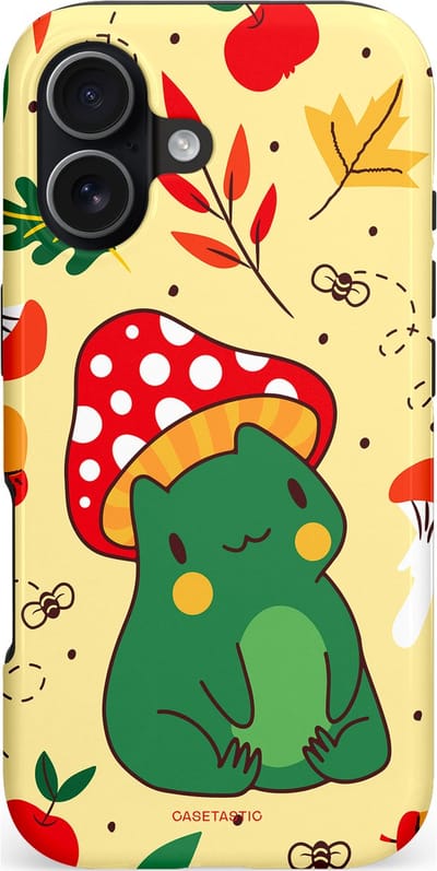 Casetastic hoesje geschikt voor Apple iPhone 17 - MagSafe - Dubbellaagse bescherming - Kwakende vriendjes - Fashion Case - Beige Groen Rood