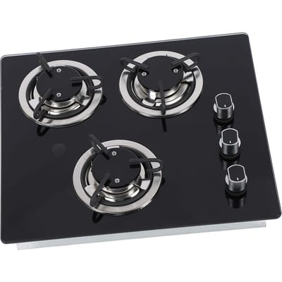 Camper Gasfornuis 1,8 kW 3 Brander Gehard Glas Gasfornuis LPG Gasfornuis Elektronische Vonkontsteking Gaskookplaat voor Boot