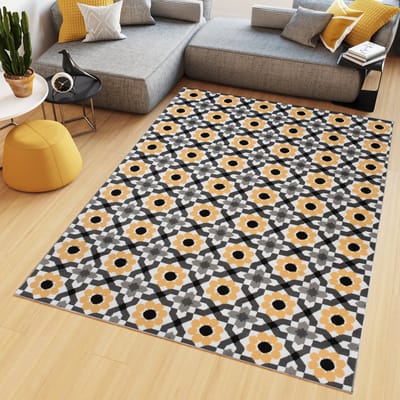 Tapiso Maya Vloerkleed Geel Slaapkamer Gebloemd Tapijten Maat- 250x300
