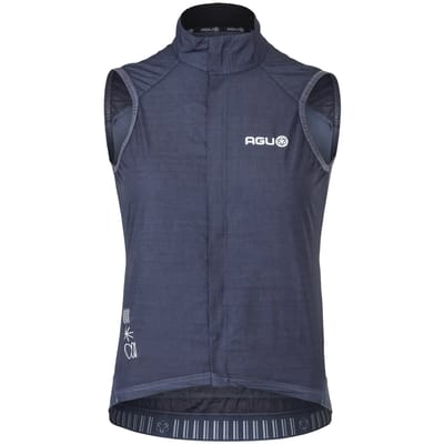 AGU Breakaway - Windbody - Fietsshirt zonder mouwen - Winddicht en waterafstotend - Dames - L - Blauw - 3 Achterzakken - YKK Vislon-rits