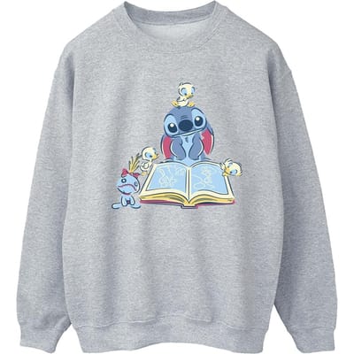 Disney Dames/Dames Lilo & Stitch Boek Lezen Sweatshirt (Sportgrijs)