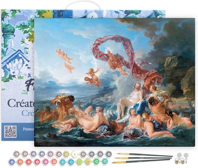 Figured'Art Schilderen op Nummer Volwassenen met lijst - Venus' Triomf - François Boucher - Handwerk acrylverf Kit DIY Compleet - 40x50cm Canvas al ingelijst