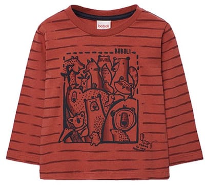 Boboli Knit T-shirt Met Lange Mouwen Rood 3 Years Jongens,Meisjes