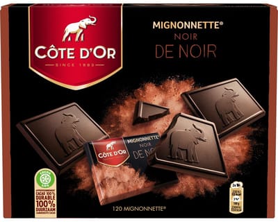 Côte d'Or Mignonnette Noir Chocolade - Chocolaatjes Extra Puur 120 x 10g - 1,2KG - Chocoladerepen en Tabletten - Chocolade voor bij de Koffie - Voorraad - Verjaardag Cadeau Vrouw of Man - Geschenkset voor Man en Vrouw