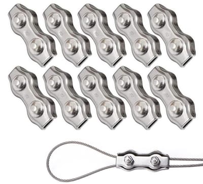Duplex Klemmen Set van 10 Stuks voor M5 Kabel en Draad - Roestvrijstalen Klemmen voor 5mm Stalen Kabel en Touwgebruik