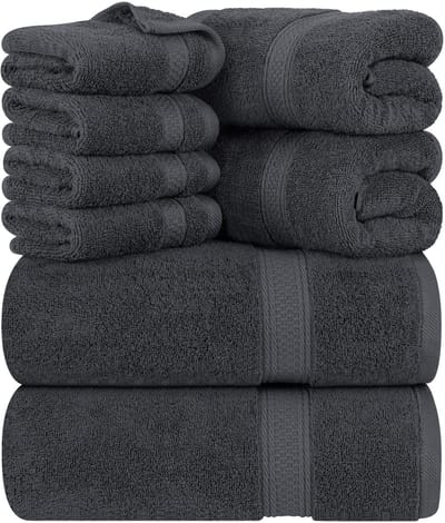 Unyqoos® Luxueuze 8-delige Set van Zachte Katoenen Douchehanddoeken voor Optimale Comfortervaring