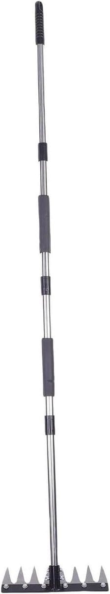 Onkruidtrekker - Tuinhark Wieden hark - Gazon Onderhoud - Verstelbare Lengte - 157 cm - Zwart