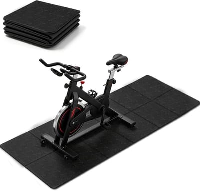 Opvouwbare vloerbeschermingsmat voor fitnessapparaten, 183 x 61 cm, geluidsisolerend, 6 mm dik, ideaal voor loopband, hometrainer en gymgebruik