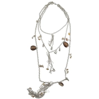 Behave - Ketting dames - Meer lagen - Zilver kleur - Schelpen Hangers - 40 cm