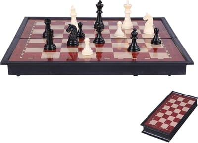 Magnetisch Schaakspel - Reisspel Opvouwbaar - Strategisch Denken - Handgemaakt Kwaliteit - 31cm Groot - Meerkleurig