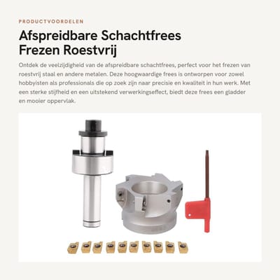 Dailygoods- Schachtfrees Met Tanghouder - 10 Stuks Freesinzetstukken - Roestvrij Staal - Hoge Precisie - Oxidatieweerstand - Temperatuurbestendig - Freestool