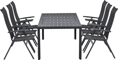 Garden Impressions Siena tuinset 7-delig verstelbaar - Kasper tuintafel 220x93 cm