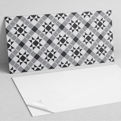 Coloray Wandpanelen Zelfklevend - Geometrisch patroon met sterren PVC Wandpaneel - 100 cm x 50 cm - Grijs Wandbekleding Zelfklevend - 1 stuk - Mozaïeken Wandpanelen Zelfklevend - Keuken Wandpanelen - Wandpanelen Badkamer