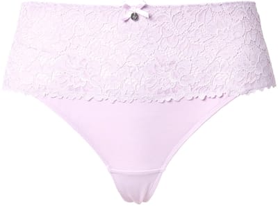 TruYou - Dames - TRUYOU string-panty fijn glinsterend kant microvezels - Mauveroze - Maat 46+