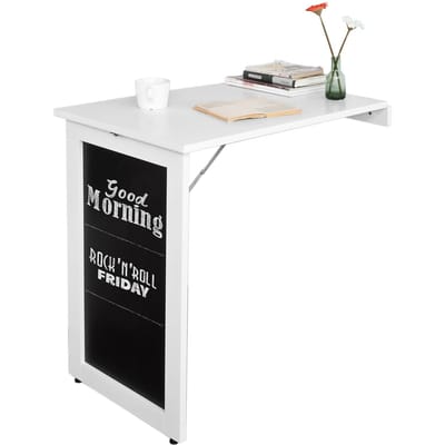 SoBuy FWT03-PF Eettafel inklapbaar met krijtbord- Max. 80 kg - 75 x 50 x 76 cm - Wit