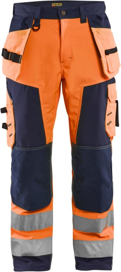 Blaklader Werkbroek softshell High Vis 1567-2517 - High Vis Oranje/Marineblauw - C44