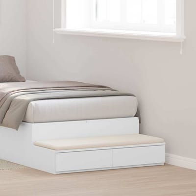 vidaXL - Bedlades - Wit - 100 - x - 36,5 - x - 16,5 - cm - Bewerkt - hout