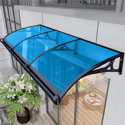 Aluminium Deurluifel - Buitenonderdak - Weerbestendig Buiten - UV en Sneeuwbescherming - 60 x 70 cm - Meerblauw