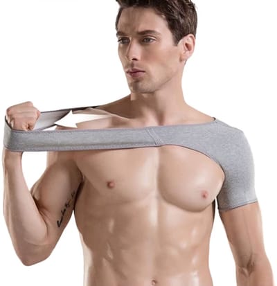 Compressie Schouderbrace Maat S – Verstelbare Schoudersteun voor AC Gewricht & Rotator Cuff – Schouderbandage met Compressiemouwen voor Pijnverlichting en Stabiliteit