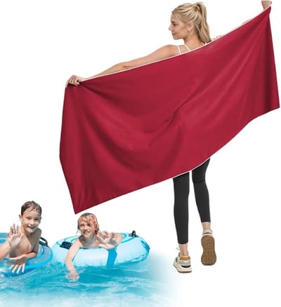 Campinghanddoek - Sporthanddoek Reishanddoek - Outdoor Activiteiten - Droogt 3x Sneller - 76 x 152 cm - Rood