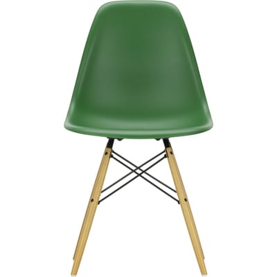 Vitra DSW Eames Plastic Side Chair - smaragd RE - gelige esdoorn